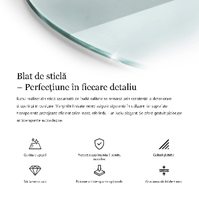 Plateau en verre rond transparent