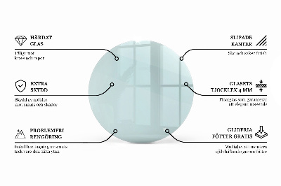 Plateau en verre rond transparent