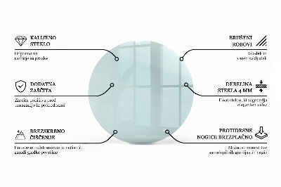Plateau en verre rond transparent
