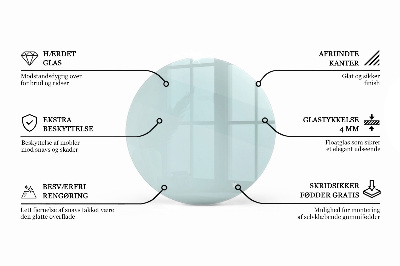 Plateau en verre rond transparent