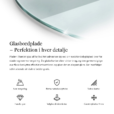 Plateau en verre rond transparent