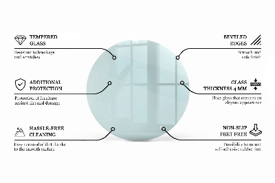 Plateau en verre rond transparent