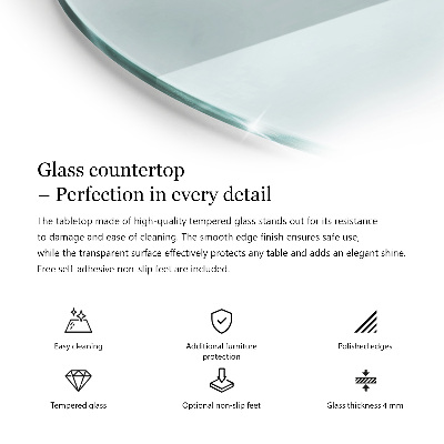 Plateau en verre rond transparent