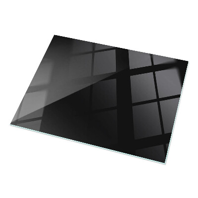 Plateau en verre rectangulaire avec impression Noir uniforme élégant