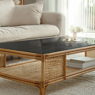 Plateau en verre rectangulaire avec impression Noir uniforme élégant