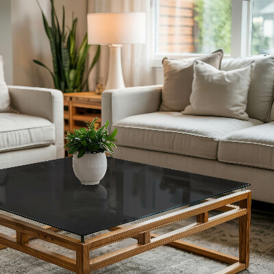 Plateau en verre rectangulaire avec impression Noir uniforme élégant