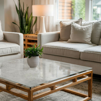 Plateau en verre rectangulaire avec impression Rayures sur surface en béton