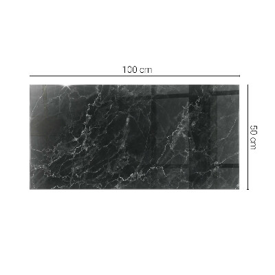 Plateau en verre rectangulaire avec impression Marbre avec veines délicates