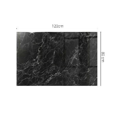 Plateau en verre rectangulaire avec impression Marbre avec veines délicates