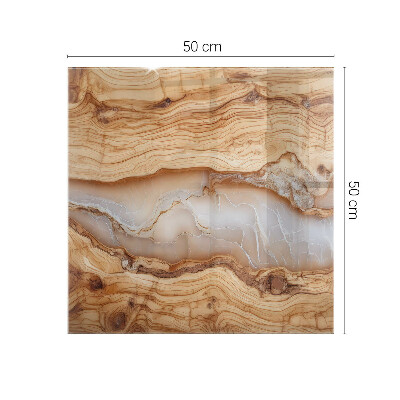 Plateau en verre décoratif avec impression Bois en harmonie avec la résine