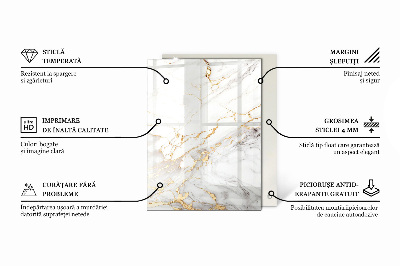 Plateau en verre rectangulaire Veines marbrées dans le design