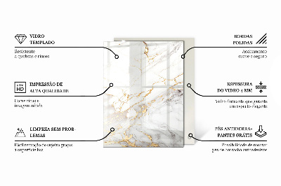 Plateau en verre décoratif avec impression Motif texture pierre