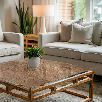 Plateau en verre décoratif avec impression Le charme du bois naturel