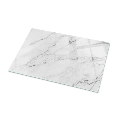 Plateau en verre rectangulaire avec impression Motif imitant le marbre