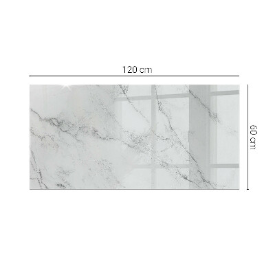 Plateau en verre rectangulaire avec impression Motif imitant le marbre