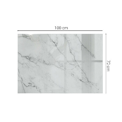 Plateau en verre rectangulaire avec impression Motif imitant le marbre