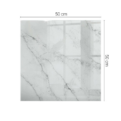 Plateau en verre rectangulaire avec impression Motif imitant le marbre