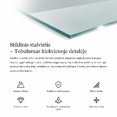 Plateau en verre rectangulaire transparent