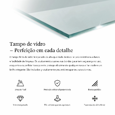 Plateau en verre rectangulaire transparent