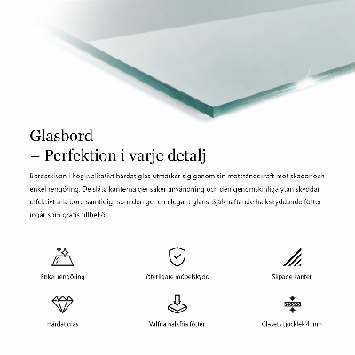 Plateau en verre rectangulaire transparent