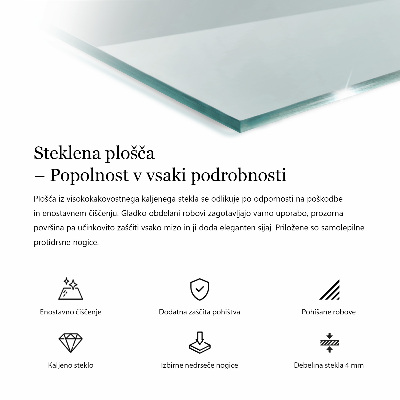 Plateau en verre rectangulaire transparent