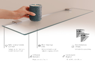 Étagère sous miroir en verre Semi-transparente