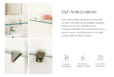 Étagère sous miroir en verre Semi-transparente