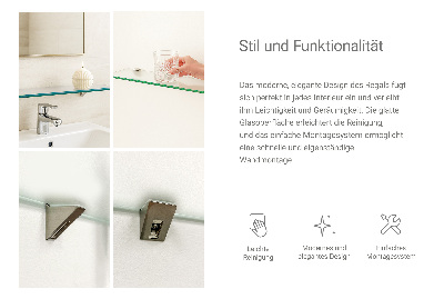 Étagère sous miroir en verre Semi-transparente