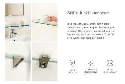 Étagère sous miroir en verre Semi-transparente