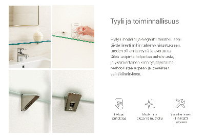 Étagère sous miroir en verre Semi-transparente