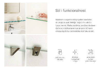 Étagère sous miroir en verre Semi-transparente