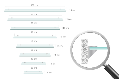 Étagère sous miroir en verre Semi-transparente