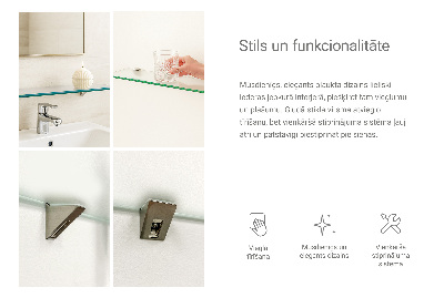 Étagère sous miroir en verre Semi-transparente