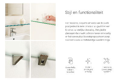 Étagère sous miroir en verre Semi-transparente