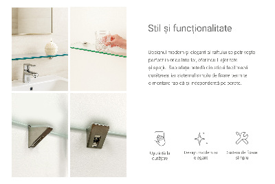 Étagère sous miroir en verre Semi-transparente