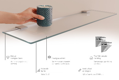 Étagère sous miroir en verre Semi-transparente