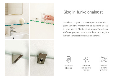 Étagère sous miroir en verre Semi-transparente