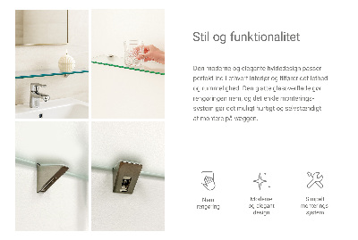 Étagère sous miroir en verre Semi-transparente