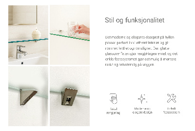 Étagère sous miroir en verre Semi-transparente