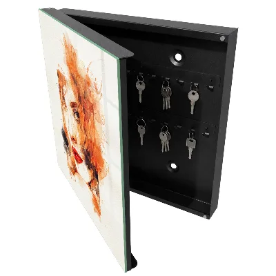 Armoire à clés design Aquarelle féminine