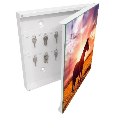 Armoire à clés design Cheval au soleil