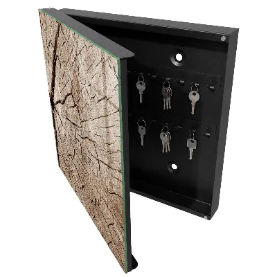 Boîte à clés murale décorative Grain de bois