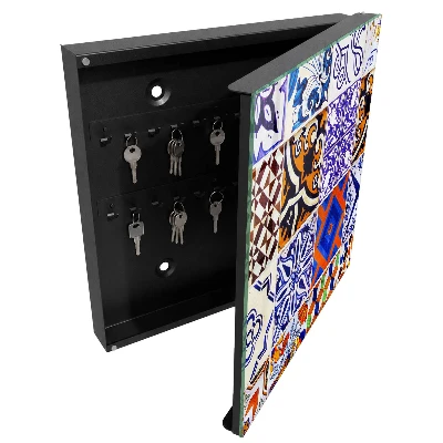Armoire à clés design Carreaux colorés