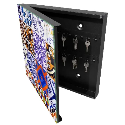 Armoire à clés design Carreaux colorés