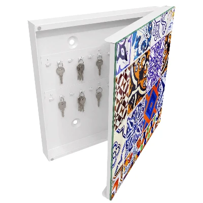 Armoire à clés design Carreaux colorés