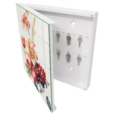 Armoire à clés décorative Fleurs colorées