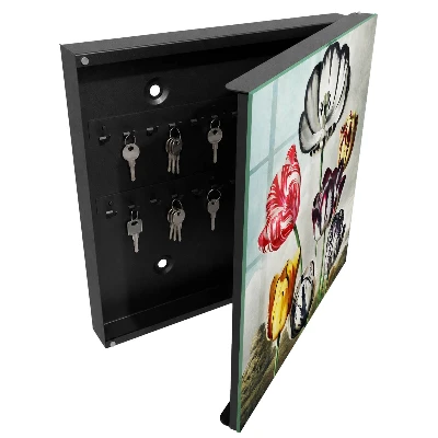 Armoire à clés design Tulipes rétro