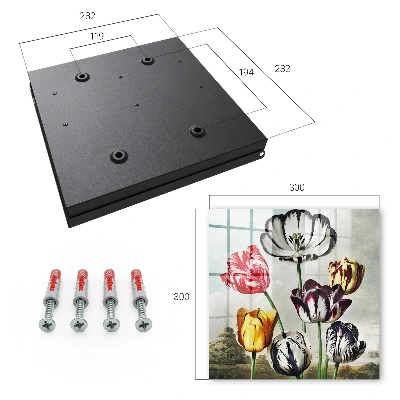 Armoire à clés design Tulipes rétro