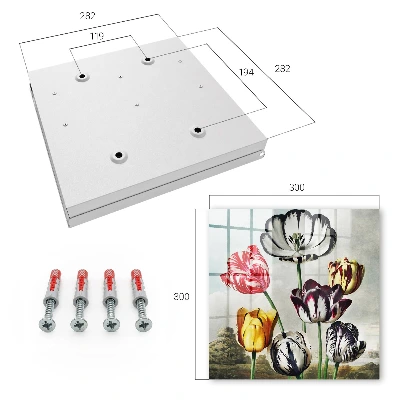 Armoire à clés design Tulipes rétro