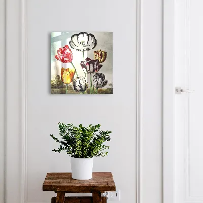 Armoire à clés design Tulipes rétro